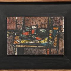 Giancarlo Isola Oil on Canvas Abstract Still Life Entitled Tavolo E Oggetti by Giancarlo Isola - 4566347