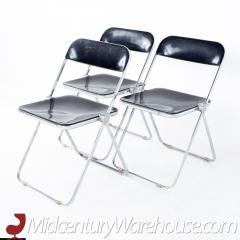 Giancarlo Piretti Anonima Castelli Style Smoked Lucite Folding Chairs Set of 3 - 2355824