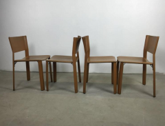 Giancarlo Vegni Set of Four Leather Giancarlo Vegni S91 Chairs for Fasem Italy - 219282
