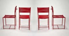 Giandomenico Belotti Giandomenico Belotti Alias Set of 4 Red Fly Line Spaghetti Dining Side Chairs - 3594311
