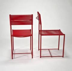 Giandomenico Belotti Giandomenico Belotti Alias Set of 4 Red Fly Line Spaghetti Dining Side Chairs - 3594319