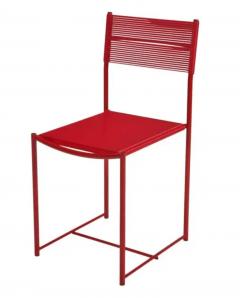 Giandomenico Belotti Giandomenico Belotti Alias Set of 4 Red Fly Line Spaghetti Dining Side Chairs - 3594320