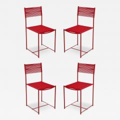 Giandomenico Belotti Giandomenico Belotti Alias Set of 4 Red Fly Line Spaghetti Dining Side Chairs - 3600957