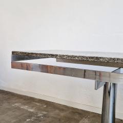 Giandomenico Belotti Unique Giandomenico Belotti Architectural Table in Chrome and Stone Italy 1960 - 2979179