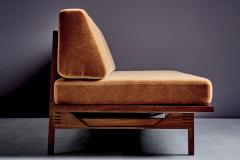 Gianfranco Frattini Daybed 882 by Gianfranco Frattini for Cassina in newly upholstered brown Mohair - 4391569