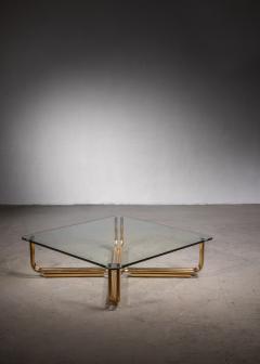 Gianfranco Frattini Gianfranco Frattini brass and glass coffee table - 2415883