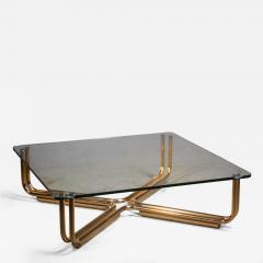 Gianfranco Frattini Gianfranco Frattini brass and glass coffee table - 2417117