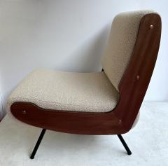 Gianfranco Frattini Mid Century Pair of 836 Wood Armchairs by Gianfranco Frattini Italy 1950s - 2993456