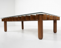 Gianfranco Frattini Mid Century Wood and Glass Coffee Table in the style of Gianfranco Frattini - 3700669