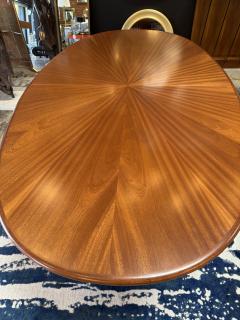 Gianfranco Frattini Oval Dining Table in Walnut with Extension Italy 1970s - 4316088