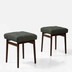 Gianfranco Frattini Pair of Upholstered Stools by Gianfranco Frattini for Cassina - 3090929