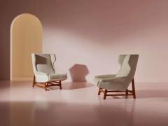 Gianfranco Frattini Pair of armchairs in the style of Gianfranco Frattini Italy 1950s - 3946892