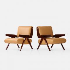 Gianfranco Frattini Rare Pair of Lounge Chairs Model 831 by Gianfranco Frattini - 2901094