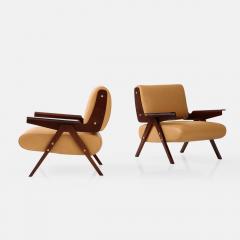 Gianfranco Frattini Rare Pair of Lounge Chairs Model 831 by Gianfranco Frattini - 2901095