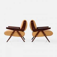Gianfranco Frattini Rare Pair of Lounge Chairs Model 831 by Gianfranco Frattini - 2901097