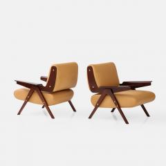 Gianfranco Frattini Rare Pair of Lounge Chairs Model 831 by Gianfranco Frattini - 2901100