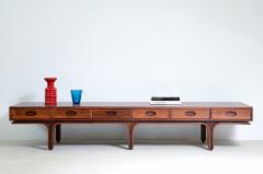 Gianfranco Frattini Rare low center table with 6 drawers and three uprights - 3891567