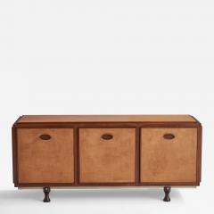 Gianfranco Frattini Unique Sideboard with Rosewood and Leather Italy 1950s - 4771464