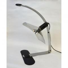 Gianfranco Grignani Grignani for Luci 1970s Italian Vintage Adjustable Black and Nickel Desk Lamp - 451782