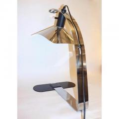 Gianfranco Grignani Grignani for Luci 1970s Italian Vintage Adjustable Black and Nickel Desk Lamp - 451783