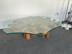 Gianni L Arosio Mid Century Modern Wood Sculpture Coffee Table by Gianni Arosio Italy 1990s - 3710130