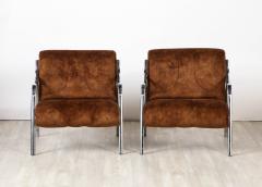 Gianni Moscatelli Gianni Moscatelli Pair of Chrome Lounge Chairs Italy circa 1970 - 3362149
