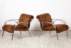Gianni Moscatelli Gianni Moscatelli Pair of Chrome Lounge Chairs Italy circa 1970 - 3362151