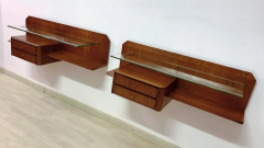 Gianni Moscatelli Italian Mid Century Pair of Floating Wall Teakwood Console by Moscatelli 1960s - 2602282