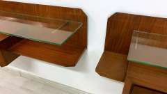 Gianni Moscatelli Italian Mid Century Pair of Floating Wall Teakwood Console by Moscatelli 1960s - 2602283