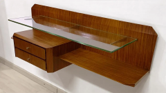 Gianni Moscatelli Italian Mid Century Pair of Floating Wall Teakwood Console by Moscatelli 1960s - 2602284