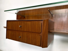 Gianni Moscatelli Italian Mid Century Pair of Floating Wall Teakwood Console by Moscatelli 1960s - 2602298
