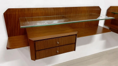 Gianni Moscatelli Italian Mid Century Pair of Floating Wall Teakwood Console by Moscatelli 1960s - 2602304