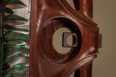 Gianni Pinna Gianni Pinna Table Lamp in Wood with Green Decorative Part Italy 1970s - 4521357