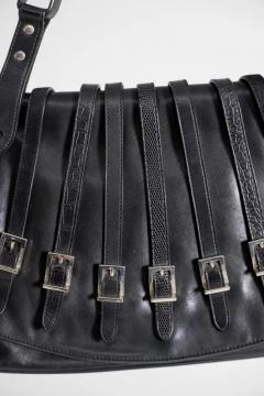 Gianni Versace Gianni Versace Black Embossed Leather Bag Bondage Line - 3626053