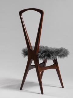 Gianni Vigorelli Gianni Vigorelli pair of occasional chairs in wood and fabric Italy 1950s - 4264604