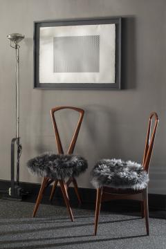 Gianni Vigorelli Gianni Vigorelli pair of occasional chairs in wood and fabric Italy 1950s - 4264606