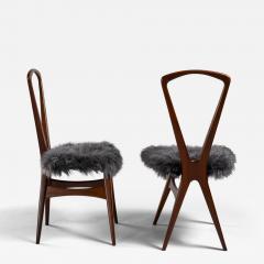 Gianni Vigorelli Gianni Vigorelli pair of occasional chairs in wood and fabric Italy 1950s - 4267315