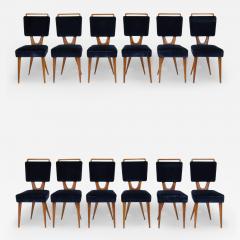 Gianni Vigorelli Rare set of twelve dining chairs - 4495305