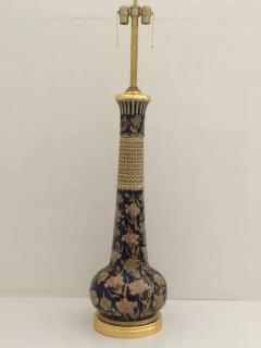 Giant Ceramic and Gold Lamp with Islamic Floral Motif style of Marbro - 3349380
