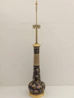 Giant Ceramic and Gold Lamp with Islamic Floral Motif style of Marbro - 3349384