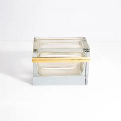 Giant Hand Blown Murano Glass Box in Crystal with 24 Karat Gold Flecks - 3850533