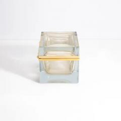 Giant Hand Blown Murano Glass Box in Crystal with 24 Karat Gold Flecks - 3850534