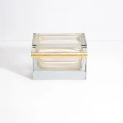 Giant Hand Blown Murano Glass Box in Crystal with 24 Karat Gold Flecks - 3850537