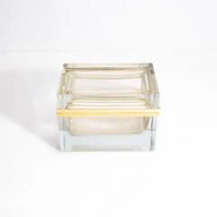 Giant Hand Blown Murano Glass Box in Crystal with 24 Karat Gold Flecks - 3850550