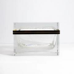 Giant Hand Blown Murano Glass Box in in Crystal with Bubbles and Brass Fittings - 3850398