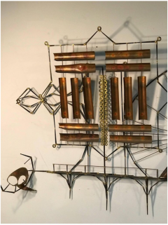 Giant Nail Wall Sculpture Abstract City Sky Line - 857685