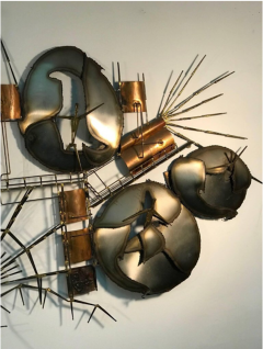 Giant Nail Wall Sculpture Abstract City Sky Line - 857686