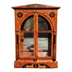 Giemme Italian Neoclassical Inlaid Breakfront China Display Cabinet - 1893916