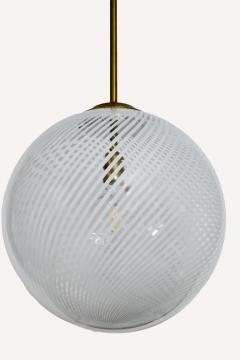 Gigantic Mid Century Italian Murano Swirl Globe Ceiling Light UL Certified - 3491035