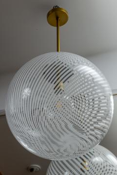 Gigantic Mid Century Italian Murano Swirl Globe Ceiling Light UL Certified - 3491108